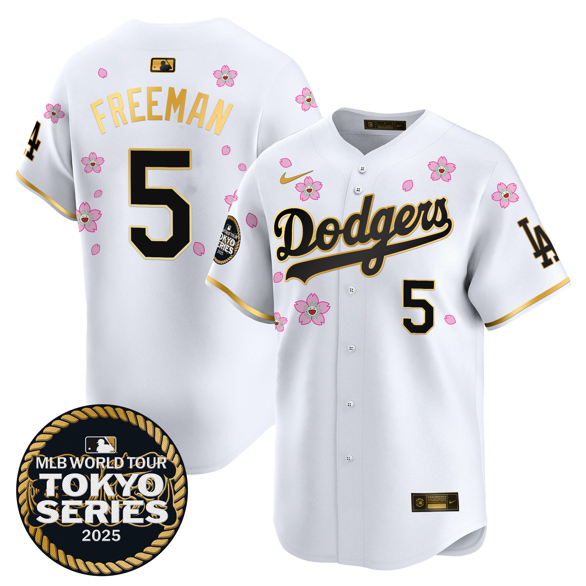 Men Los Angeles Dodgers #5 Freeman Tokyo Series white Limited Stitched 2025 Jersey style 2